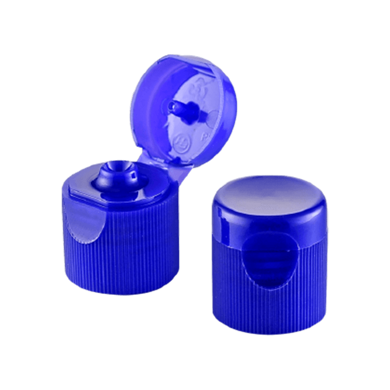 Penutup atas flip plastik biru tua untuk bioperubatan